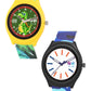 Kids' Combo Pack Analog Watches – Green Dinosaur Adventure & Blue Camouflage Sports - JJ120114
