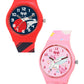 Kids’ Combo Pack Analog Watches – Red Basketball Theme & Pink Unicorn Fantasy - JJ119117