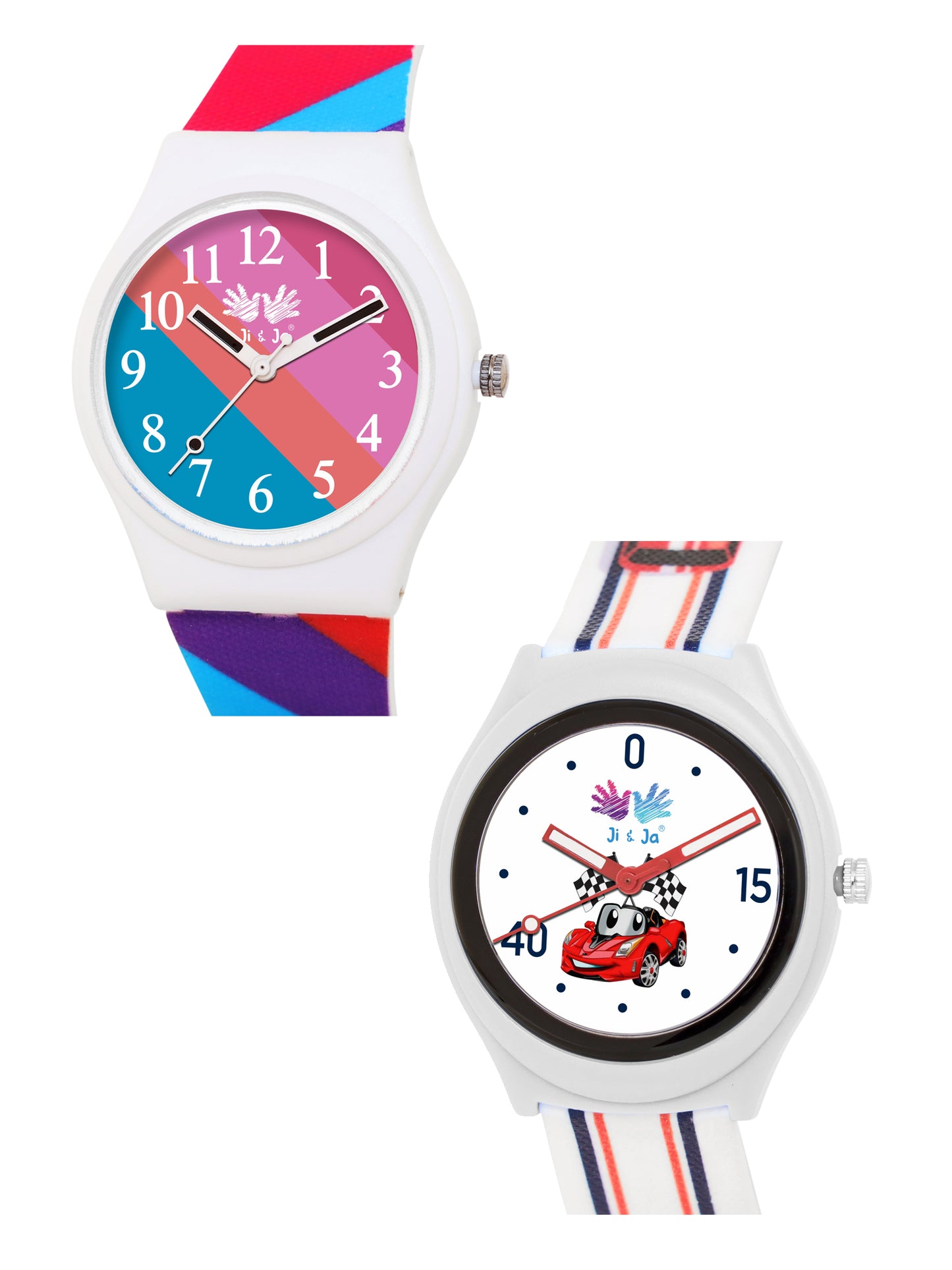 Kids’ Combo Pack Analog Watches – Racing Car Cartoon Theme & Multicolor Dial Design - JJ113106