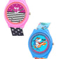 Kids’ Combo Pack Analog Watches – Pink Stripes Design & Shark Surf Cartoon Theme - JJ116102