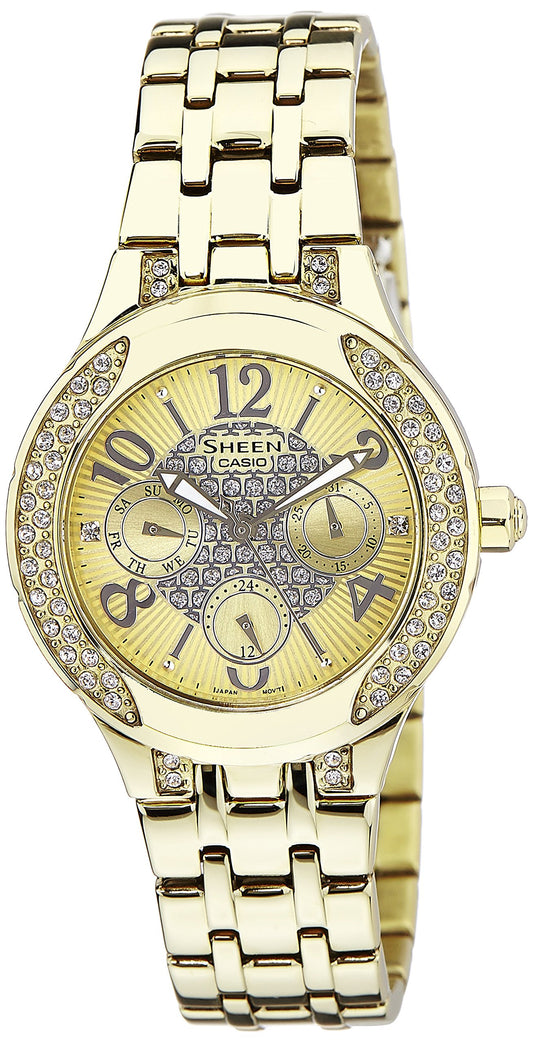 Sheen Multi Function Analog Gold Dial Women's Watch - SHE-3803GD-9AUDR (SX138)