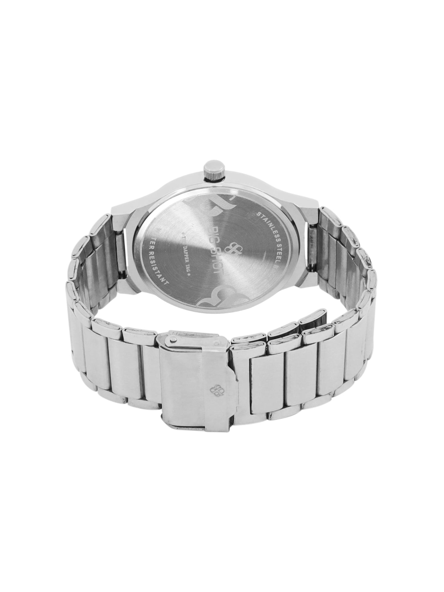 Men’s Grey Textured Dial with Silver Stainless Steel Strap Analog Watch - BSM007A