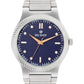 Men’s Blue Dial Analog Watch with Silver Stainless Steel Strap - BSM007D