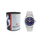 Men’s Blue Dial Analog Watch with Silver Stainless Steel Strap - BSM007D