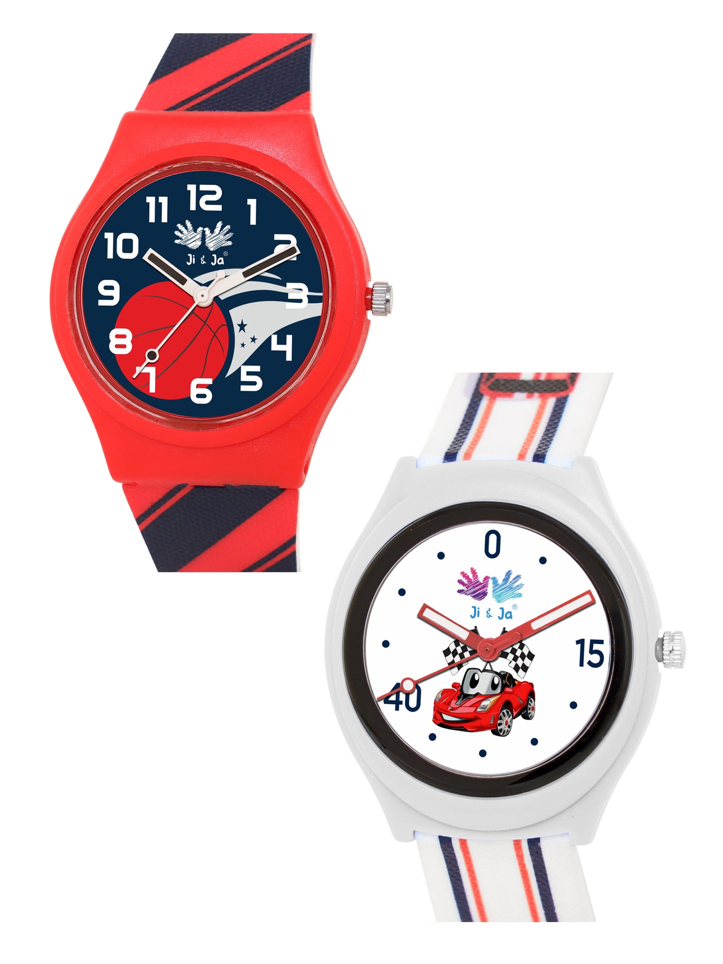 Kids’ Combo Pack Analog Watches – Basketball Theme & Racing Car Design - JJ113119