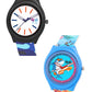 Kids’ Combo Pack Analog Watches – Camouflage Style & Shark Cartoon Design - JJ114116