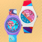Kids’ Combo Pack Analog Watches – Mermaid Cartoon Theme & Color-Block Dial Design - JJ118106
