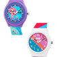 Kids’ Combo Pack Analog Watches – Mermaid Cartoon Theme & Color-Block Dial Design - JJ118106