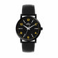 Sleek Black Analog Black Leather Strap Watch for Men ELFM003D