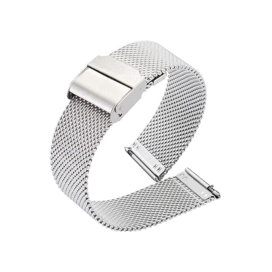 Quick Release 20 mm Silver Mesh Strap for Analog & Smart Watches