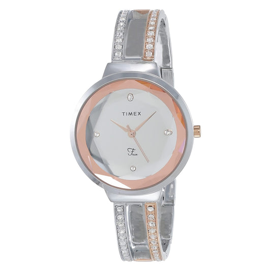 Analog Watch Fria Women Silver Round  - TWEL13400