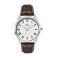 Silver Analog Brown Croco Leather Strap Watch for Men ELFM001B