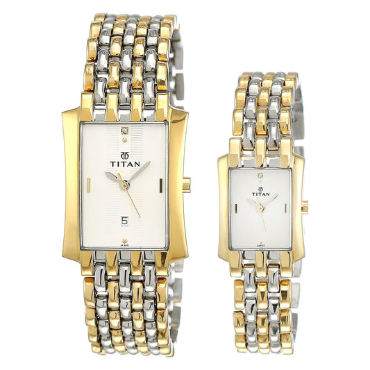 Analog White Dial Couple Watch-NL19272927BM01