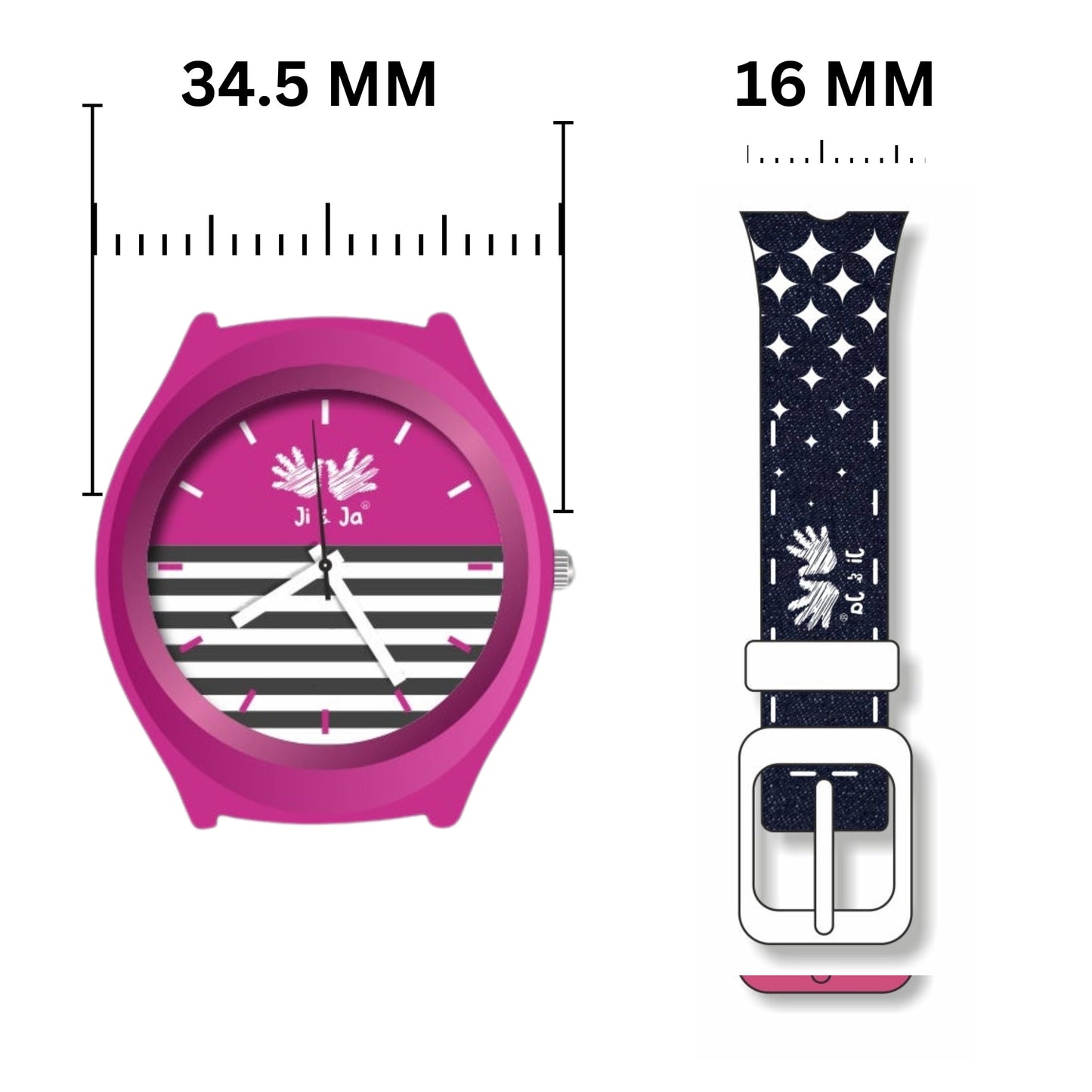 Kids Analog Watch Denim Blue Strap with Purple Dial, Water Proof for Daily Wear