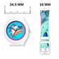 Kids Analog Watch Baby Shark Theme Ocean Print Strap Blue Dial with Baby Shark